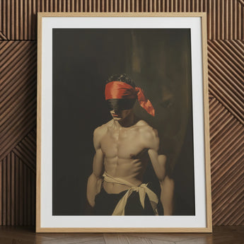 Blackout - Vintage-Kunstdruck mit schwulem Fetischismus aus dem 19. Jahrhundert / Leinwand, 24x32’’ / 61x81cm / Naturrahmen / Passepartout, Poster Drucke & Visual