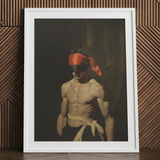 Blackout - Vintage-Kunstdruck mit schwulem Fetischismus aus dem 19. Jahrhundert / Leinwand, 24x32’’ / 61x81cm / Weißer Rahmen / Passepartout, Poster Drucke & Visual