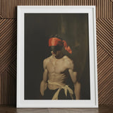 Blackout - Vintage 19th Century Gay Fetishism Art Print / Canvas Red Blindfolded Man Poster, Skin Catching Light Prints