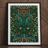 Blackthorn Hawthorn - William Morris Florals Kunstdruck / Leinwand, 24x32’’ / 61x81cm / Schwarzer Rahmen / Passepartout, Poster, Drucke & Visuelles