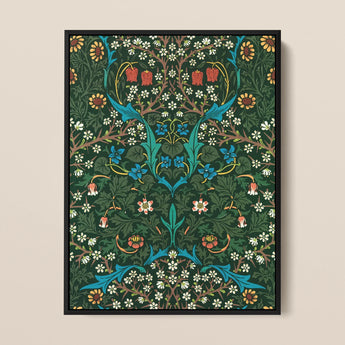 Blackthorn Hawthorn - William Morris Florals Kunstdruck / Leinwand, 12x16’’ / 31x41cm / Schwarzer Rahmen, Poster, Drucke & Visuelles Kunstwerk, Toby Leon