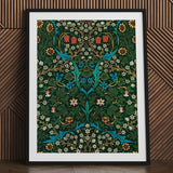 Blackthorn Hawthorn - William Morris Florals Art Print / Canvas Framed Lush Symmetrical Floral Design Vibrant, Emerges, British Flora Prints