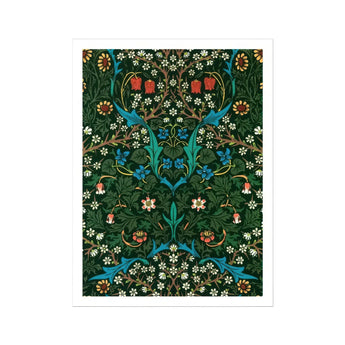 Blackthorn Hawthorn - William Morris Florals Art Print / Canvas Ornate Floral Wallpaper Pattern Symmetrical Botanical Designs Green William