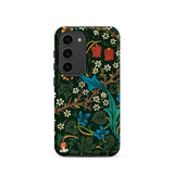 Blackthorn Hawthorn - William Morris Phone Case Samsung Galaxy S23 / Matte Dark Green Phone Case Adorned Vibrant Botanical Pattern William