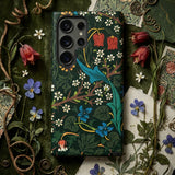 Blackthorn Hawthorn - William Morris Phone Case Dark Green Phone Case Adorned Vibrant Botanical Pattern William Morris Florals, Hawthorn