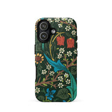 Blackthorn Hawthorn - William Morris Phone Case Iphone 17 / Matte Green Floral Phone Case Hummingbird Design Durable Plastic William Morris