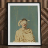 Blind Faith - Neoclassical Gay Saint Art Print / Canvas Framed Figure Blindfold Draped Fabric Set, Blindfolded, Hovers Prints