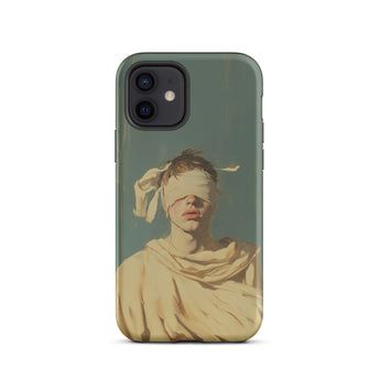 Blind Faith - Neoclassical Gay Saint Phone Case Iphone 12 / Matte Phone Case Blindfolded Person Neoclassical Gay Saint, Silk Divinity,