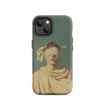 Blind Faith - Neoclassical Gay Saint Phone Case Iphone 14 / Matte Iphone Case Blindfolded Figure Neoclassical Gay Saint, Silk Divinity,