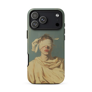 Blind Faith - Neoclassical Gay Saint Phone Case Iphone 17 Pro Max / Matte Iphone 12 Pro Max Case Blindfolded Figure Design Neoclassical Gay
