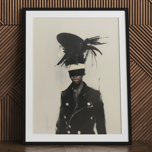 Blindside - Black Trans Fashion Surrealism Art Print / Canvas, 24x32’’ / 61x81cm / Frame / Matboard, Posters Prints & Visual Artwork, Toby