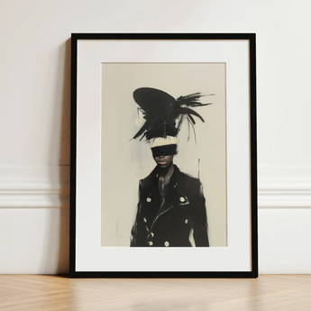 Blindside - Black Trans Fashion Surrealism Art Print / Canvas, 12x16’’ / 31x41cm / Frame / Matboard, Posters Prints & Visual Artwork, Toby