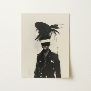 Blindside - Black Trans Fashion Surrealism Art Print / Canvas, 12x16’’ / 31x41cm / Unframed / no Border, Posters Prints & Visual Artwork,