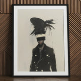 Blindside - Black Trans Fashion Surrealism Art Print / Canvas Black-framed Stylized Portrait Figure Bold, Expressionist Sweeps, Prints