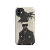 Blindside - Black Trans Leather Fashion Iphone Case, 11 / Matte, Phone Case Fashion Illustration