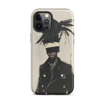 Blindside - Black Trans Leather Fashion Iphone Case, 12 Pro Max / Matte, Phone Case Artistic Figure