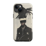 Blindside - Black Trans Leather Fashion Iphone Case, 15 Plus / Matte, Phone Case Abstract Fashion Illustration