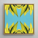 In Bloom - Modern Succulent Photography Art Print / Canvas Square-framed Artwork Symmetrical Vibrant Yellow-green Leaf Pattern Bright