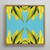 In Bloom - Modern Succulent Photography Art Print / Canvas Square-framed Artwork Symmetrical Vibrant Yellow-green Leaf Pattern Bright