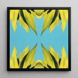 In Bloom - Modern Succulent Photography Art Print / Canvas Square-framed Canvas Art Piece Symmetrical Abstract Design Vibrant Avant-garde