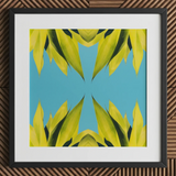 In Bloom - Modern Succulent Photography Art Print / Canvas Vibrant Abstract Painting Symmetrical Lime-green Leaf Shapes Bright Avant-garde