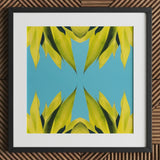 In Bloom - Modern Succulent Photography Art Print / Canvas Vibrant Abstract Painting Symmetrical Lime-green Leaf Shapes Bright Avant-garde,