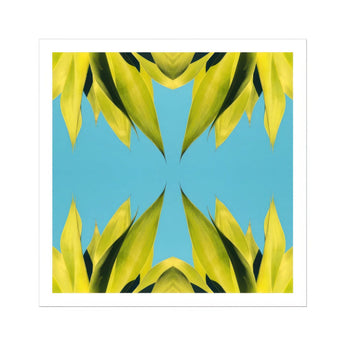 In Bloom - Modern Succulent Photography Art Print / Canvas Yellow Leaves Arranged Symmetrical Kaleidoscope Pattern Avant-garde, Trippy,