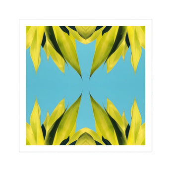 In Bloom - Modern Succulent Photography Art Print / Canvas Yellow Leaves Arranged Symmetrical Kaleidoscope Pattern Avant-garde Succulent