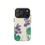 Blooming Hosta - Ohara Koson Floral Art Phone Case Iphone 17 Pro / Matte Cream-colored Phone Case Purple Flowers Green Leaves Design Ohara