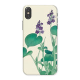 Blooming Hosta - Ohara Koson Floral Art Phone Case Iphone x / Matte Phone Case Botanical Illustration Purple Flowers Green Leaves Ohara