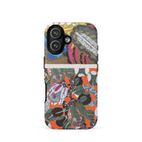 Bloomotifs - Edouard Benedictus Floral Art Phone Case Iphone 17 / Matte Orange Black Floral Phone Case Gold Accent Edouard Benedictus’s