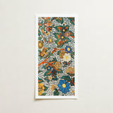 Vertically Oriented Rectangular Print Vibrant Intricate Floral Pattern Blossomewhere Art, Japanese Tapestry, Antique