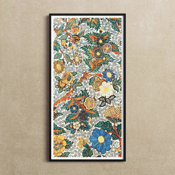 Blossomewhere - Antique Japanese Tapestry Art Print / Canvas, Blossomewhere Art Print, Japanese Tapestry Art, Antique Japanese Tapestry