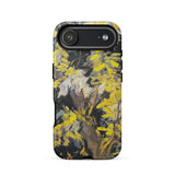 Blossoming Acacia - Vincent Van Gogh Phone Case Iphone 17 Air / Matte Yellow Floral Black Background Textured Surface Gogh’s, Sunlit