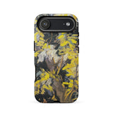 Blossoming Acacia - Vincent Van Gogh Phone Case Iphone 17 Air / Matte Yellow Floral Phone Case Black Background Textured Surface Gogh’s