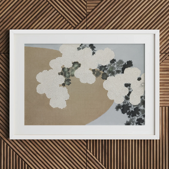 Blossoms - Lámina artística de Kamisaka Sekka / Lienzo, 30x20’’ / 76x51cm / Marco blanco / Cartón paspartú, Pósters, impresiones y arte visual, Toby Leon