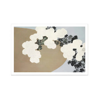 Blossoms - Kamisaka Sekka Art Print / Canvas Abstract Floral Painting Kamisaka Sekka Art, White Chrysanthemums Arches, Breath Caught