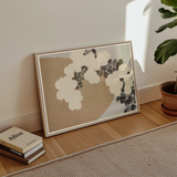 Blossoms - Kamisaka Sekka Art Print / Canvas, Kamisaka Sekka Art, White Chrysanthemums Arches, Breath Caught Mid-season