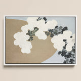 Blossoms - Kamisaka Sekka Art Print / Canvas, Kamisaka Sekka Art, White Chrysanthemums Arches, Breath Caught Mid-season