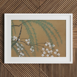 Blossoms from Momoyogusa - Kamisaka Sekka Art Print / Canvas, 30x20’’ / 76x51cm / White Frame / Matboard, Posters Prints & Visual Artwork,