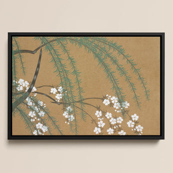 Blossoms from Momoyogusa - Kamisaka Sekka Art Print / Canvas, 17x12’’ / A3 / Black Frame, Posters Prints & Visual Artwork, Toby Leon
