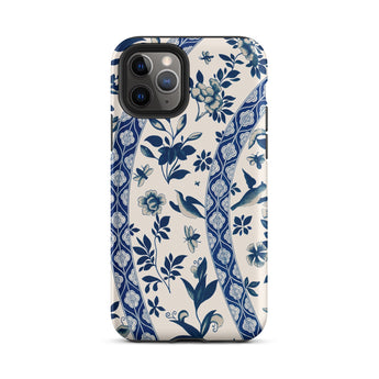 Blue Birds & Florals - Owen Jones Chinoiserie Iphone Case, 11 Pro / Matte, Floral Patterned Phone Case