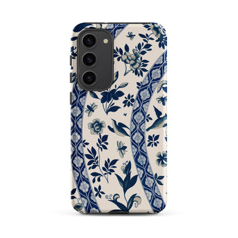 Blue Birds & Florals - Owen Jones Chinoiserie Phone Case Samsung Galaxy S23 Plus / Matte Blue Cream Floral-patterned Phone Case Delicate