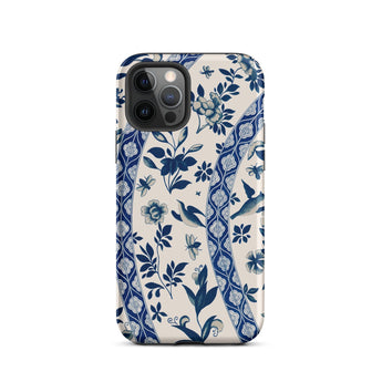 Blue Birds & Florals - Owen Jones Chinoiserie Phone Case Iphone 12 Pro / Matte Floral Patterned Phone Case Owen Jones Chinoiserie,