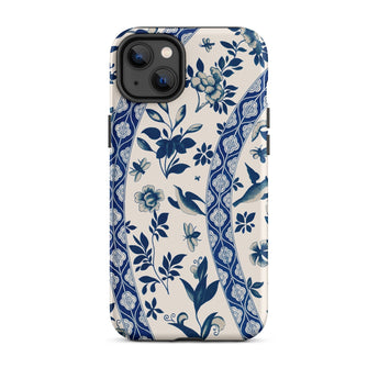 Blue Birds & Florals - Owen Jones Chinoiserie Phone Case Iphone 14 Plus / Matte Floral Patterned Phone Case Owen Jones Chinoiserie,