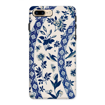 Blue Birds & Florals - Owen Jones Chinoiserie Phone Case Iphone 8 Plus / Matte Floral-patterned Phone Case Blue White Design Leaves Flowers