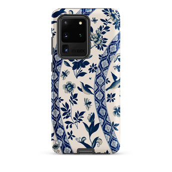 Blue Birds & Florals - Owen Jones Chinoiserie Phone Case Samsung Galaxy S20 Ultra / Matte Blue White Floral-patterned Phone Case Bird
