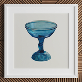 Blue Compote Glass - Edward White jaren 1930 kunstdruk / Canvas, 12x12’’ / 31x31cm / Lijst / Passe-partout, Posters, prints & visuele kunstwerken, Toby Leon