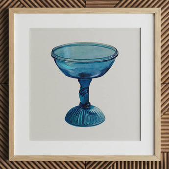 Blue Compote Glass - Edward White jaren 1930 kunstdruk / Canvas, 12x12’’ / 31x31cm / Naturelle lijst / Passe-partout, Posters, prints & visuele kunstwerken,