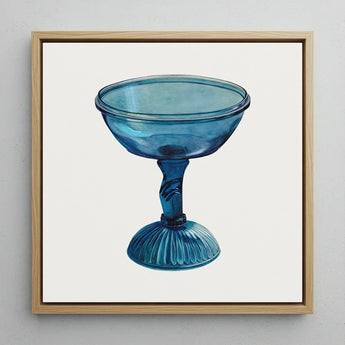 Blue Compote Glass - Edward White 1930s Art Print / Canvas Translucent Coupe-style Goblet Fluted Base Ornate White’s, Prints
